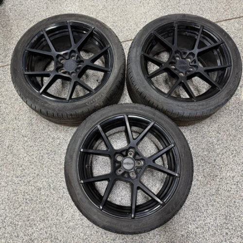 2015-2023 Ford Mustang Rotiform Black Wheels Tires Set of 3 19×10″