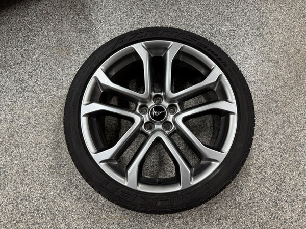 2018-2023 Ford Mustang GT Silver Wheel Rim 20x9" Falken 265/35/20 - Image 2