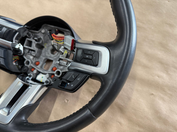 2018-2023 Ford Mustang Leather Steering Wheel Black "Manual" - Image 3