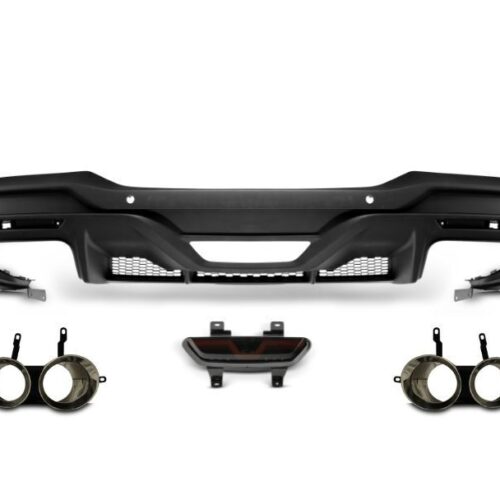 MP Concepts Dark Horse Style Rear Diffuser w/ Tips & Reverse LED Light (2024+ Mustang)
